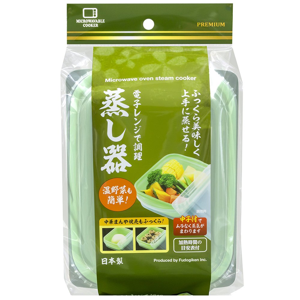 Amazon｜不動技研 電子レンジで調理 蒸し器 グリーン F2586｜電子